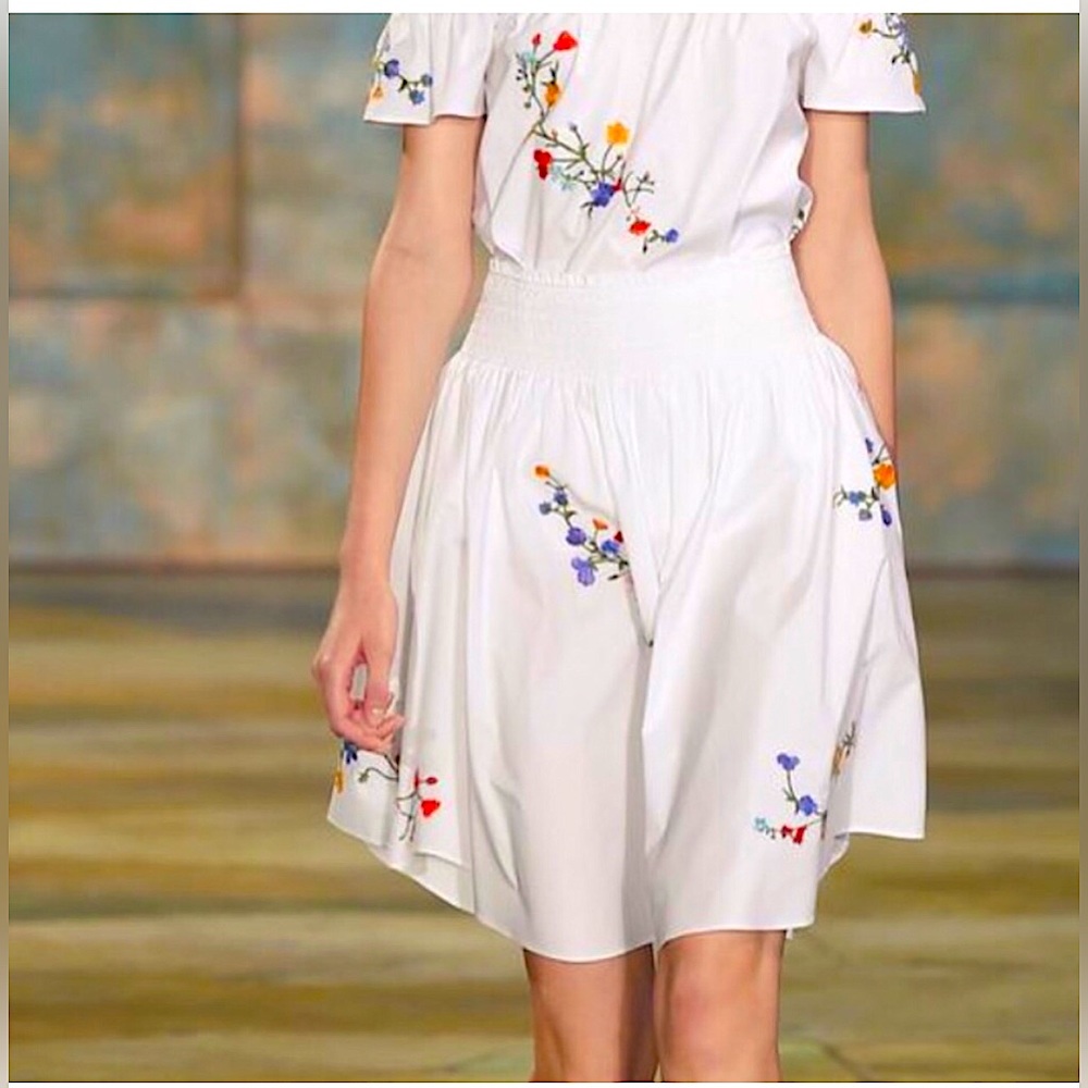 Tory Burch Cassie Delphi Embroidered Skirt - image 3